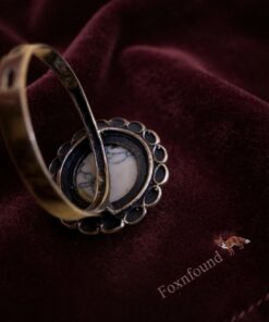 Sterling Silver 925 Howlite Statement Ring Boho Flower UK Q US 8~223