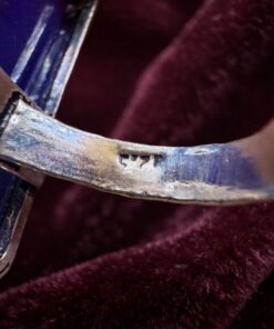 Afghan Tribal 925 Silver Blue Agate Statement Ring Size N UK US 6.75