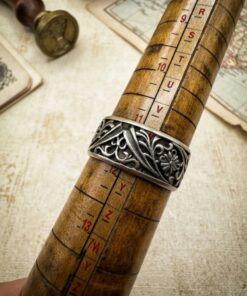 Sterling Silver 925 Wide Filigree Floral Band Ring Size X US 11.5 Openwork