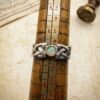 Sterling Silver 925 Celtic Knot Ring Opal Effect Stone Size N US 6.75~209