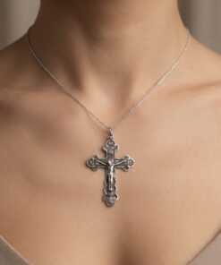 925 Silver Orthodox Budded Crucifix Cross Pendant Save and Protect 1.76g~223