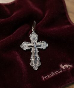 925 Sterling Silver Orthodox Crucifix Cross Pendant safe and protect 2.04g~223