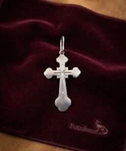 925 Silver Orthodox Budded Cross Pendant Star Engraved Hallmarked 1.37g