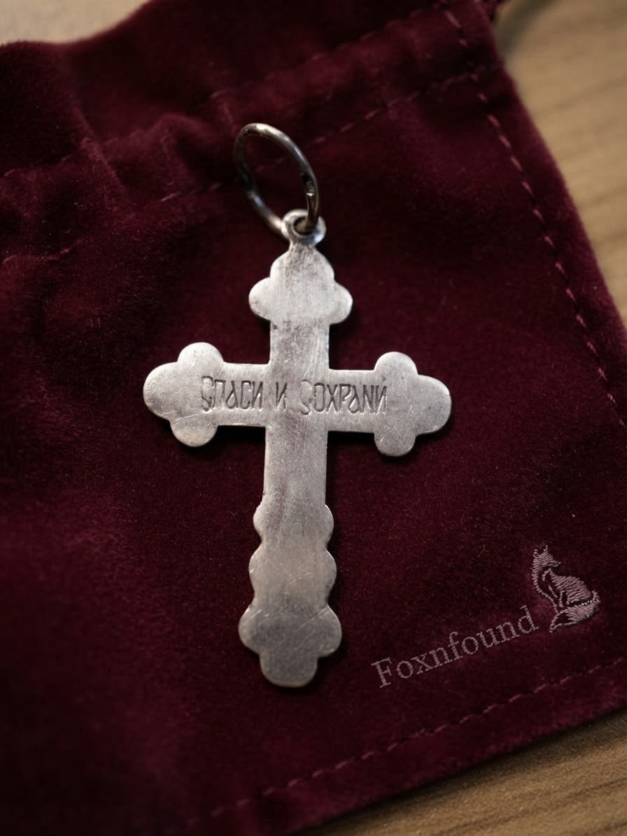 925 Silver Orthodox Budded Crucifix Cross Pendant Save and Protect 1.76g~223
