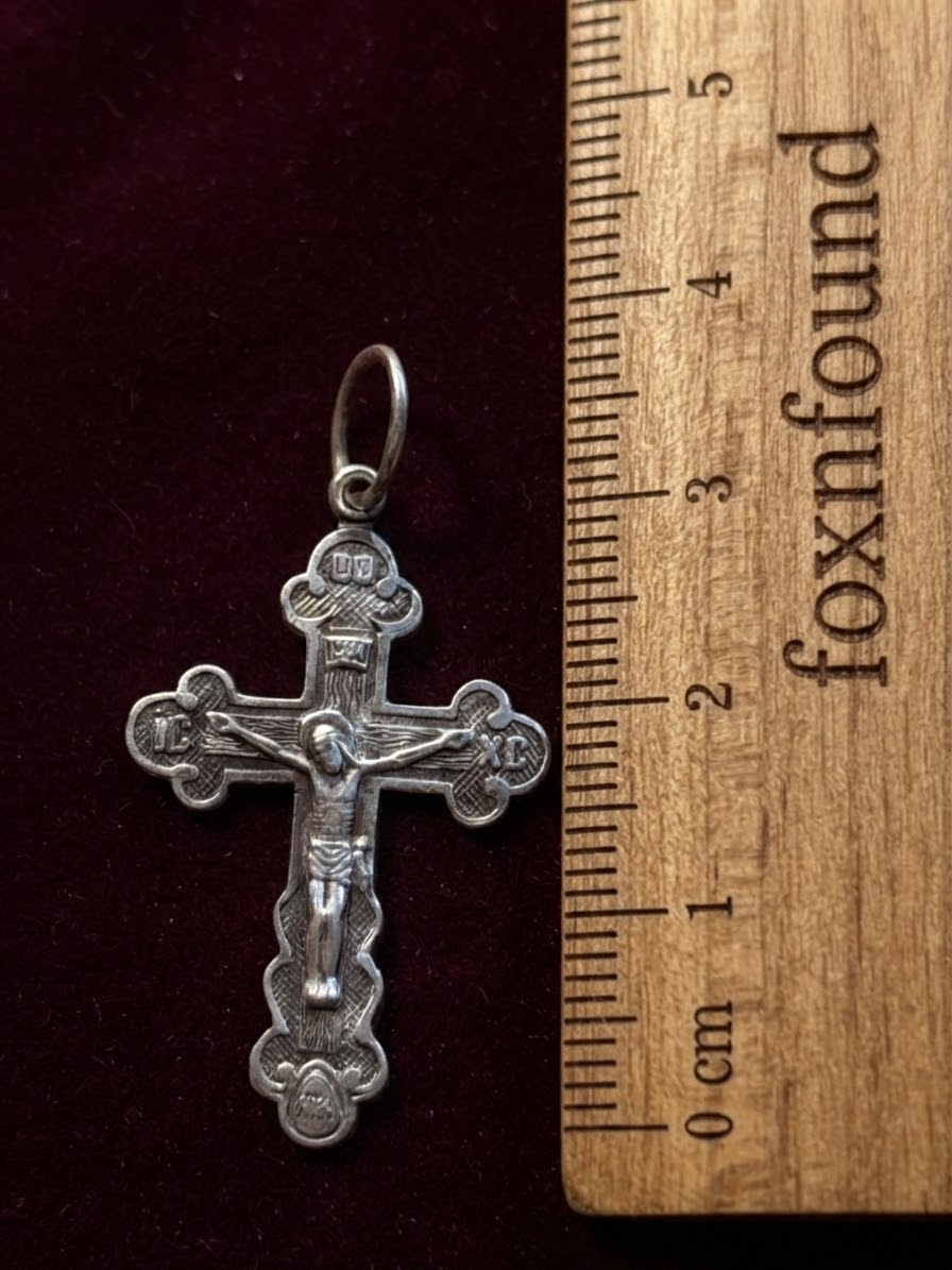 925 Silver Orthodox Budded Crucifix Cross Pendant Save and Protect 1.76g~223