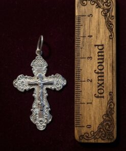925 Sterling Silver Orthodox Crucifix Cross Pendant safe and protect 2.04g~223