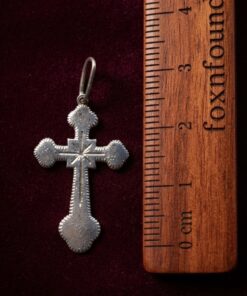 925 Silver Orthodox Budded Cross Pendant Star Engraved Hallmarked 1.37g