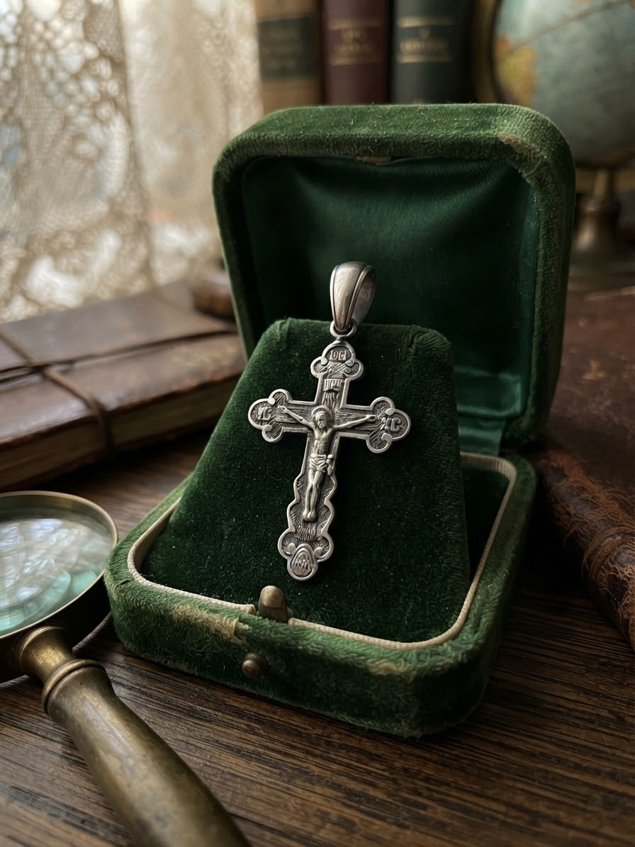 925 Silver Orthodox Budded Crucifix Cross Pendant Save and Protect 1.76g~223