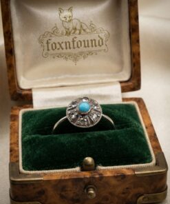 Sterling Silver 925 Turquoise CZ Round Cluster Ring UK Q US 8~223