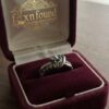 Silver 925 Octopus Tentacle Knot Ring Black Stone UK S½ 5.71g