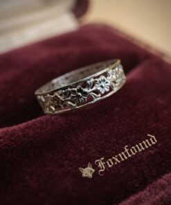 Vintage Soviet Silver Openwork Daisy Flower Band Ring Size Q-224