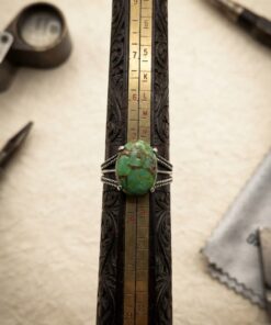 Sterling Silver 925 Green Copper Turquoise  Ring Size P½ 4.13g~224