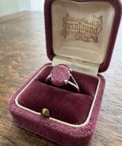 Ruby Cabochon Sterling Silver Ring Size R US 8.5 Ova~226