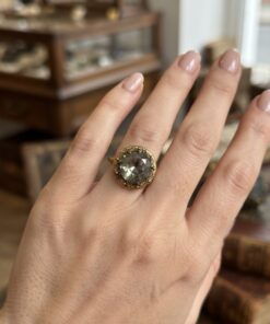 Vintage Soviet 60s Ring Gilt Granulated Setting UK Size T½~226