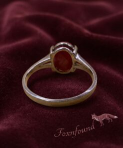 Ruby Cabochon Sterling Silver Ring Size R US 8.5 Ova~226