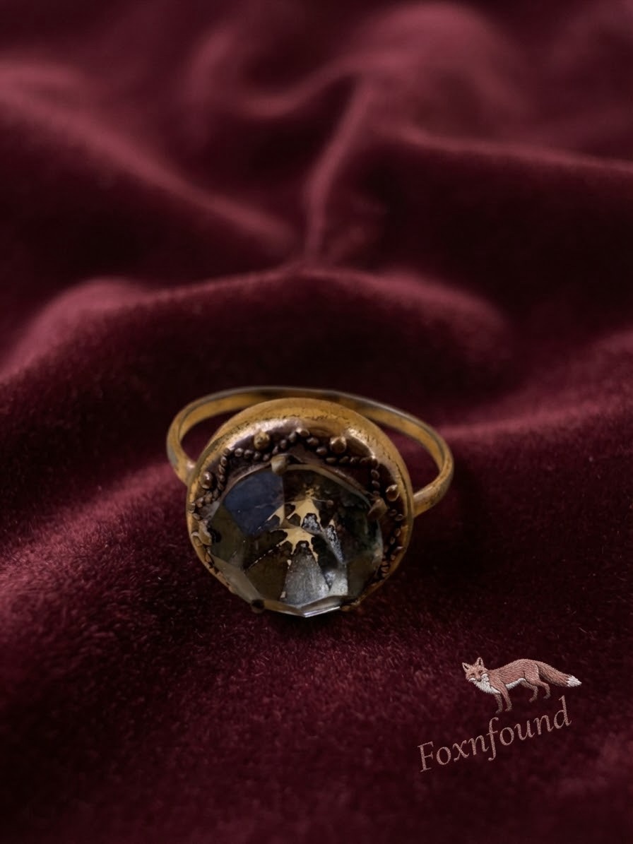 Vintage Soviet 60s Ring Gilt Granulated Setting UK Size T½~226