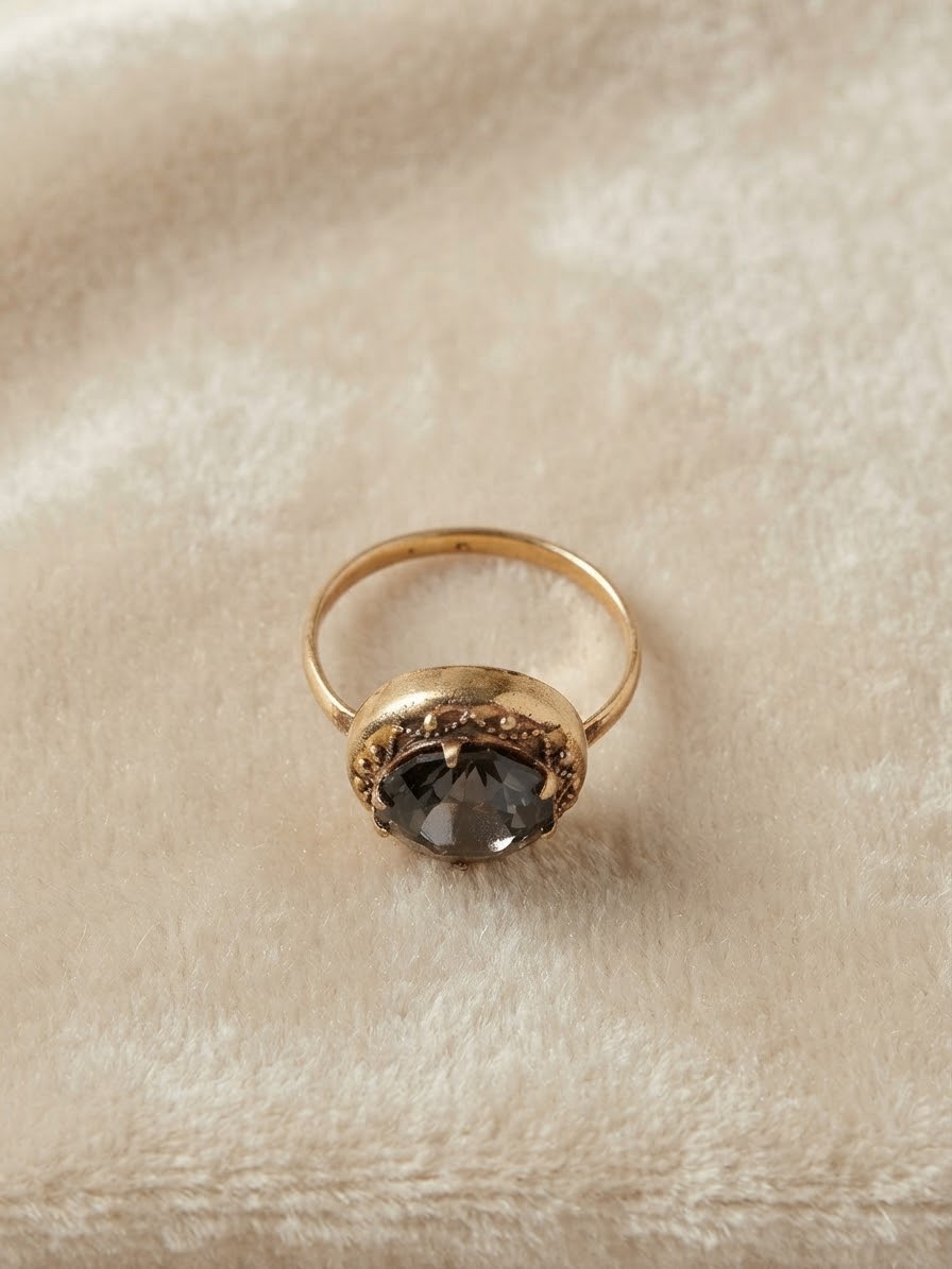 Vintage Soviet 60s Ring Gilt Granulated Setting UK Size T½~226