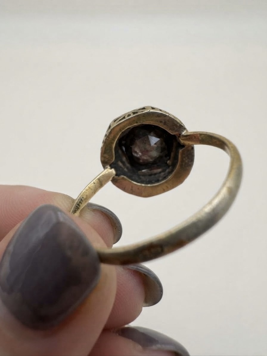 Vintage Soviet 60s Ring Gilt Granulated Setting UK Size T½~226