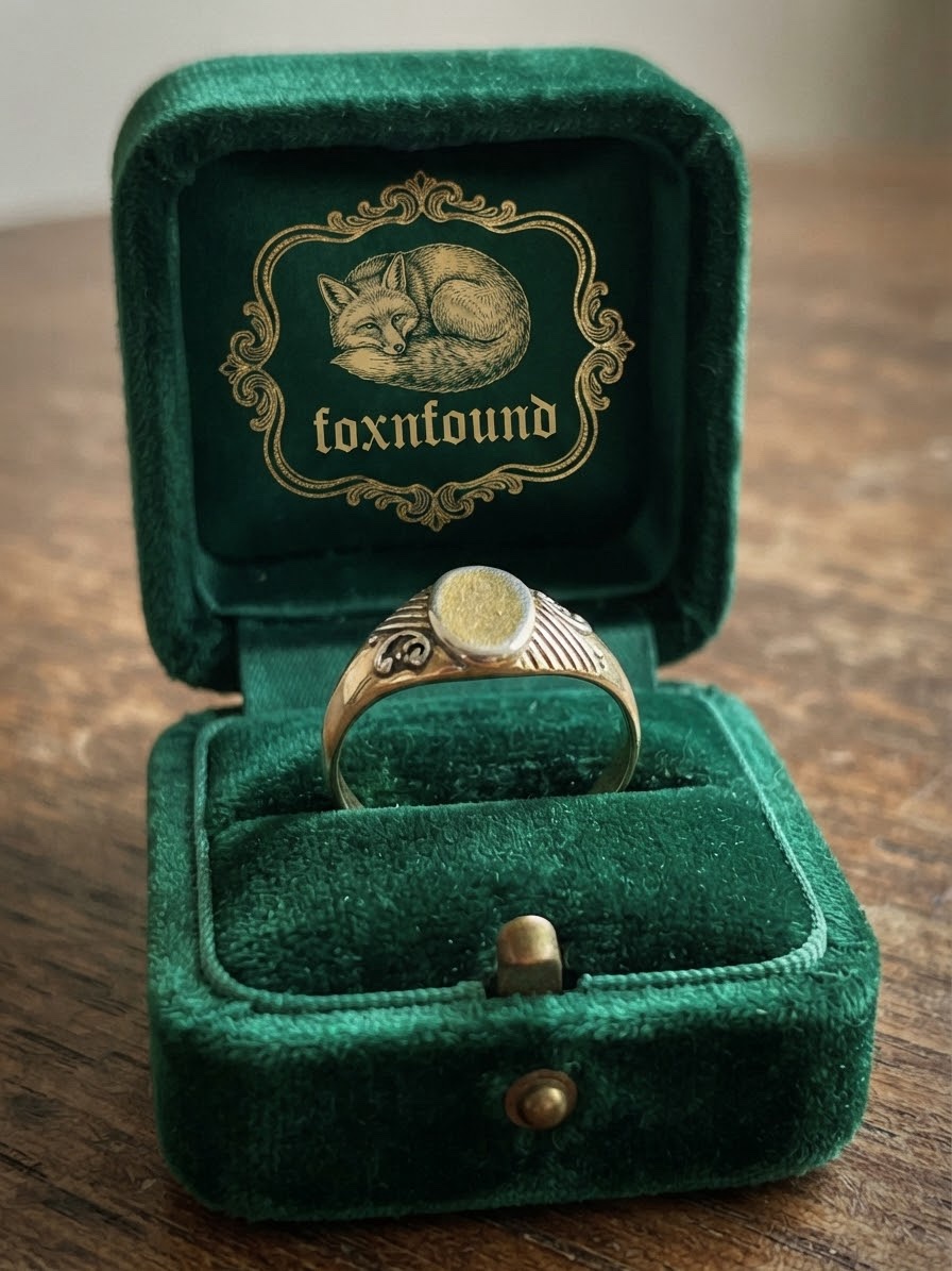 Vintage Soviet USSR 875 Silver Gilt Signet Ring Size Q 1/2 Scroll Detail~225