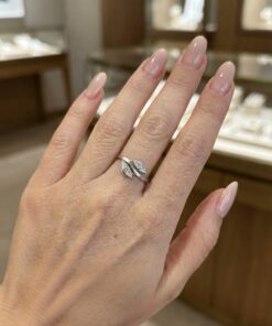 Vintage Soviet Sterling Silver 925 Snowdrop Ring Size O½ Cubic Zirconia~227