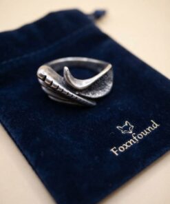 Vintage 925 Sterling Silver Modernist Brutalist Wing Ring Size T US 9.75~227