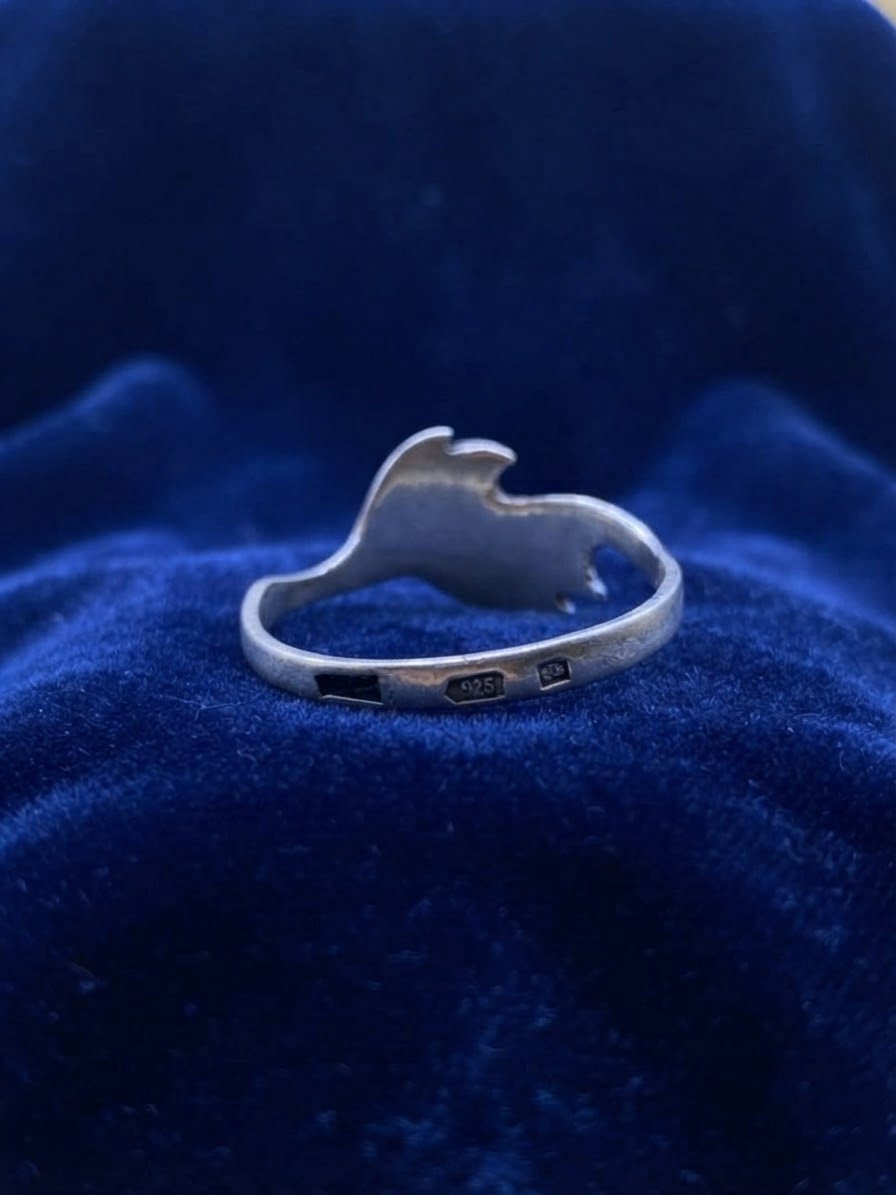 Vintage Soviet Sterling Silver 925 Snowdrop Ring Size O½ Cubic Zirconia~227
