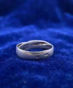 Vintage Sterling Silver 925 Crossover Ring Size R Textured & Polished Twist Band~227