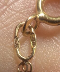 14ct 585 Gold Blue Topaz Pendant Necklace 50cm Snail Chain 3.78g
