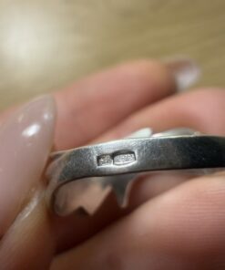 Vintage 925 Sterling Silver Modernist Brutalist Wing Ring Size T US 9.75~227