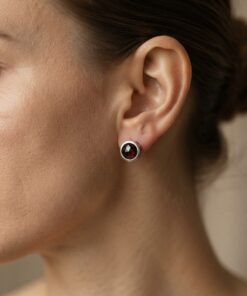 Tetienne Sterling Silver 925 Pyrope Garnet Stud Earrings 1.9ct New Tags~227