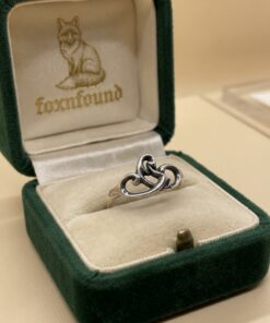 Vintage 1990s Soviet 925 Silver Double Heart Openwork Ring Size P~207