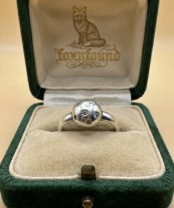 Sterling Silver 925 Ball Dome Ring Cubic Zirconia Flush Set Size L US 5.75~227