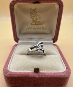 Vintage 90s Sterling Silver 925 Butterfly Ring Cubic Zirconia UK Size L~227