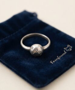 Sterling Silver 925 Ball Dome Ring Cubic Zirconia Flush Set Size L US 5.75~227