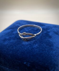 Vintage Soviet 925 Sterling Silver Cubic Zirconia Leaf Ring Size U US 10.5~227