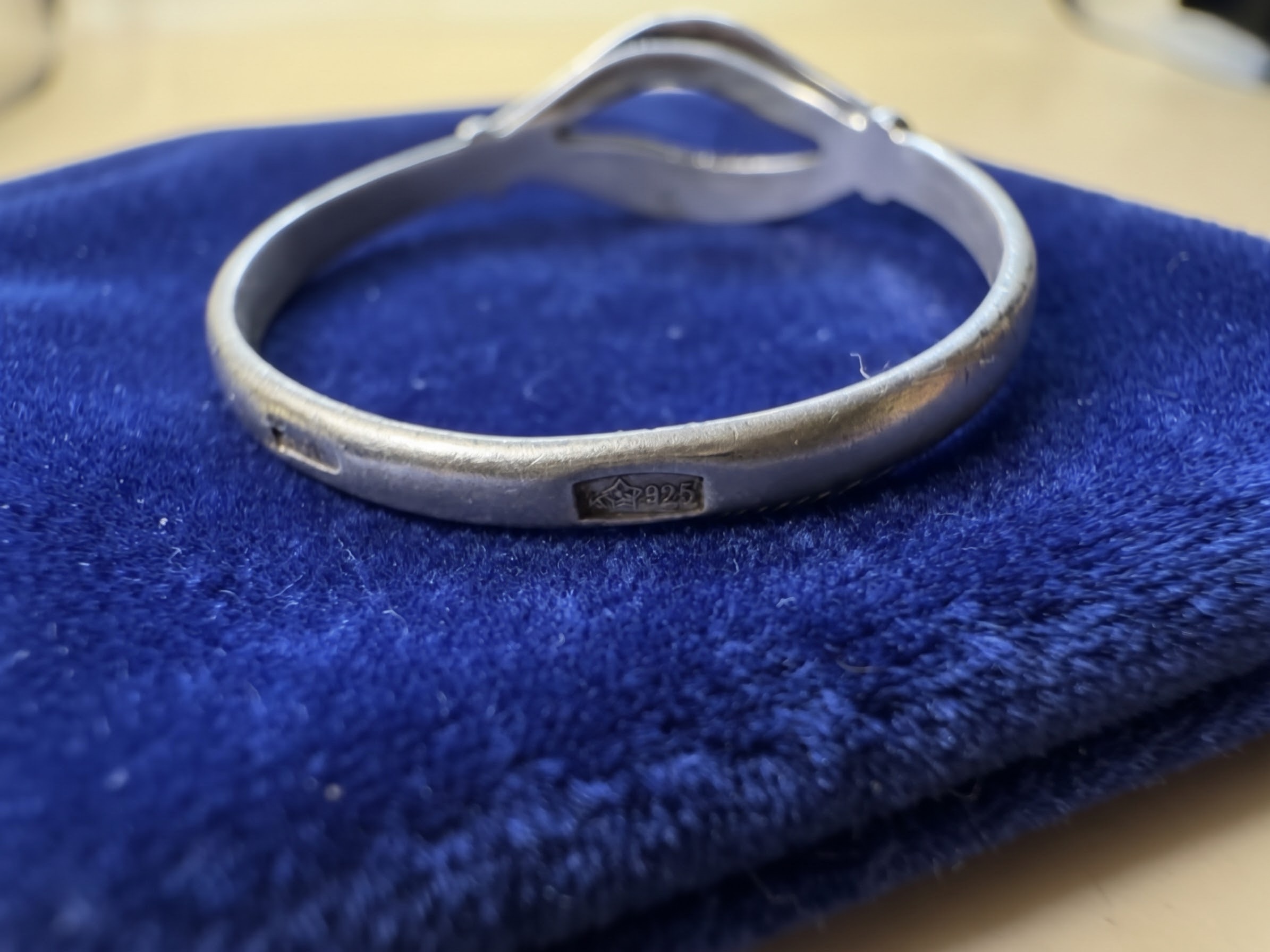 Vintage Soviet 925 Sterling Silver Cubic Zirconia Leaf Ring Size U US 10.5~227