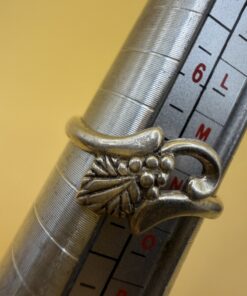 Vintage Ukrainian 925 Silver Grape Vine Leaf Bypass Ring Size N~230