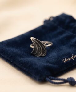 Vintage 1970s Soviet USSR 925 Silver Niello Ring Size N Wing Design~230