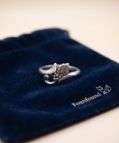 Vintage Ukrainian 925 Silver Grape Vine Leaf Bypass Ring Size N~230