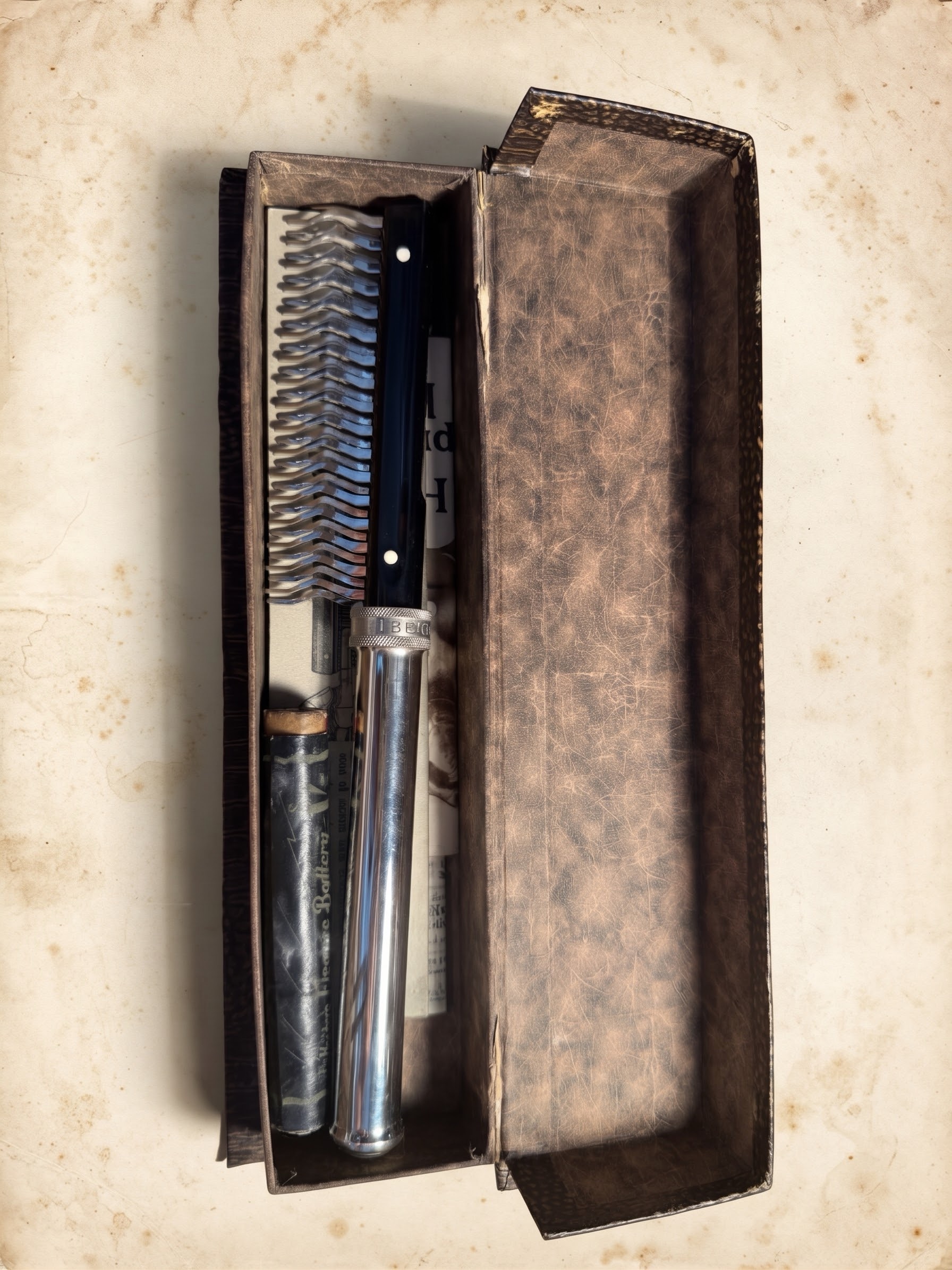 Vintage 1920s White's Electric Comb Boxed with Battery & Leaflets Antique