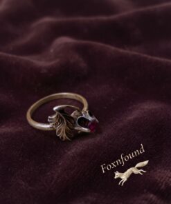 RRP £60 Vintage Soviet 875 Silver Ruby Flower & Leaf Ring UK Size L~228