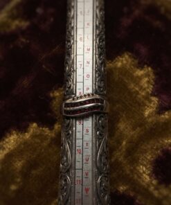 RRP £70 Vintage 925 Sterling Silver Garnet Channel Set Wave Ring Size Q~228