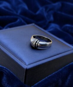 Vintage Ukrainian 925 Silver Cubic Zirconia Dome Band Ring Size L~228