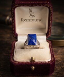 925 Sterling Silver Lapis Lazuli Ring Size P½ Faceted Celtic Knot Filigree~231