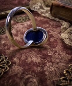 925 Sterling Silver Blue Lapis Lazuli Oval Cabochon Ring Size R ~231