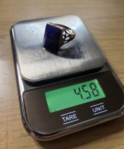 925 Sterling Silver Lapis Lazuli Ring Size P½ Faceted Celtic Knot Filigree~231