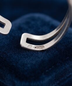 925 Sterling Silver Italian Open Wave Ring Size L½ Adjustable Double Band~231