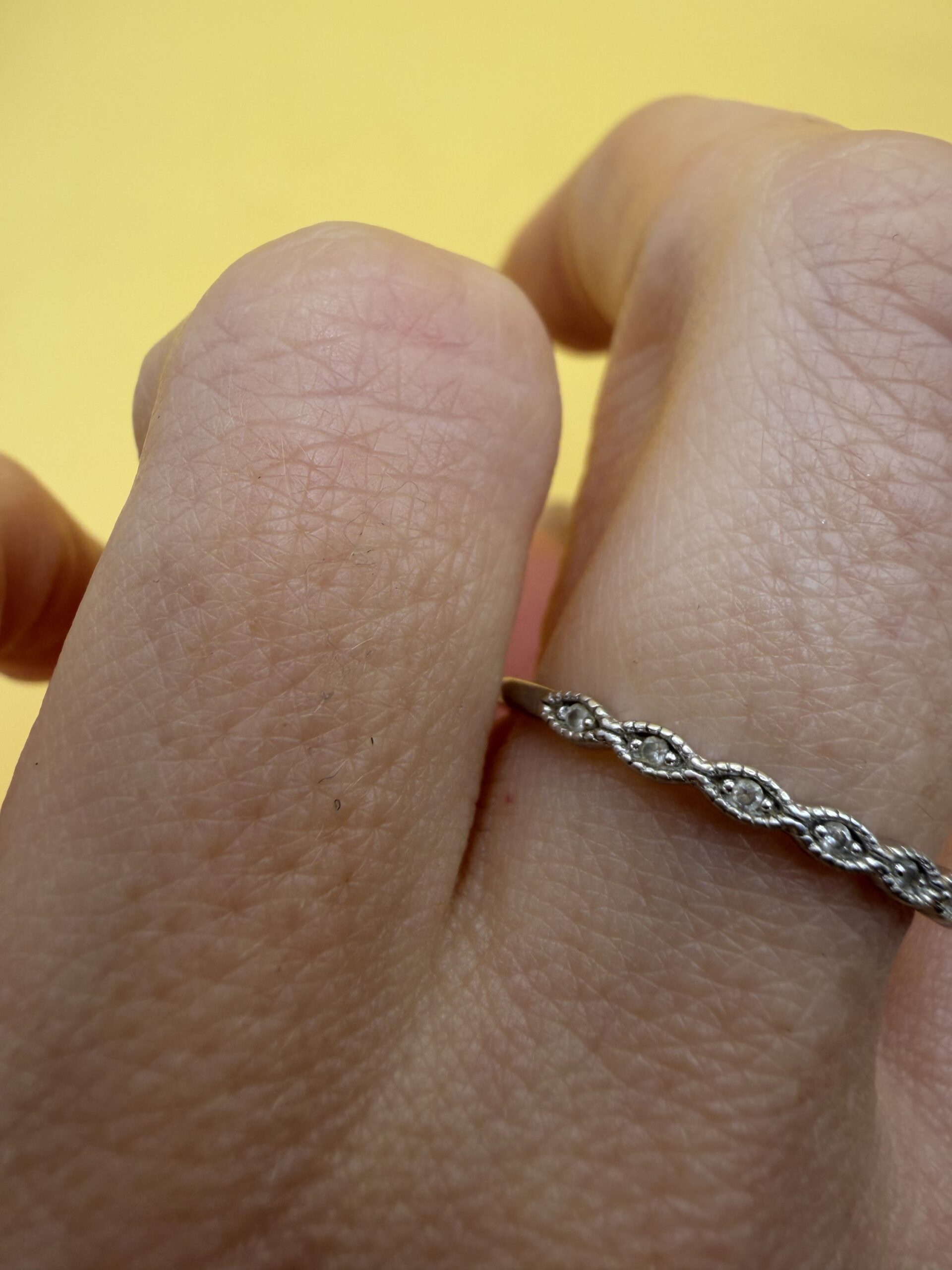 Silver Half Eternity Ring Clear Cubic Zirconia Marquise Milgrain Size P½~233