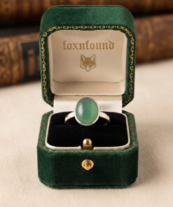 925 Sterling Silver Green Chalcedony Oval Cabochon Ring Bezel Set Size O~139