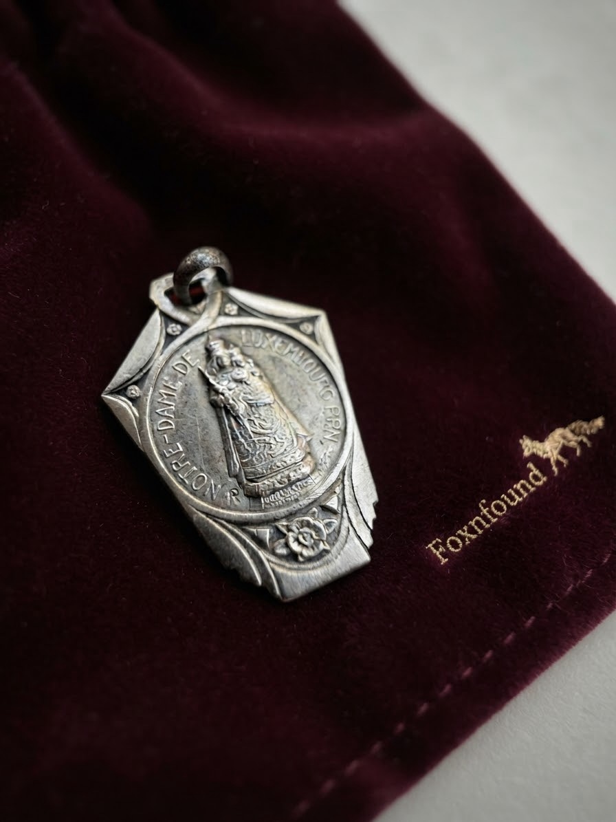Vintage c.1930s Art Deco Silver St Willibrord Notre Dame Luxembourg Medal 2.29g~220